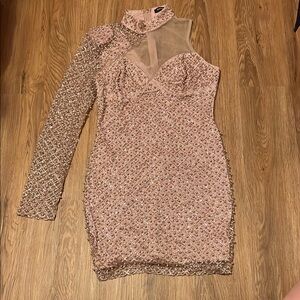 Elegant Pink One-Shoulder Dress